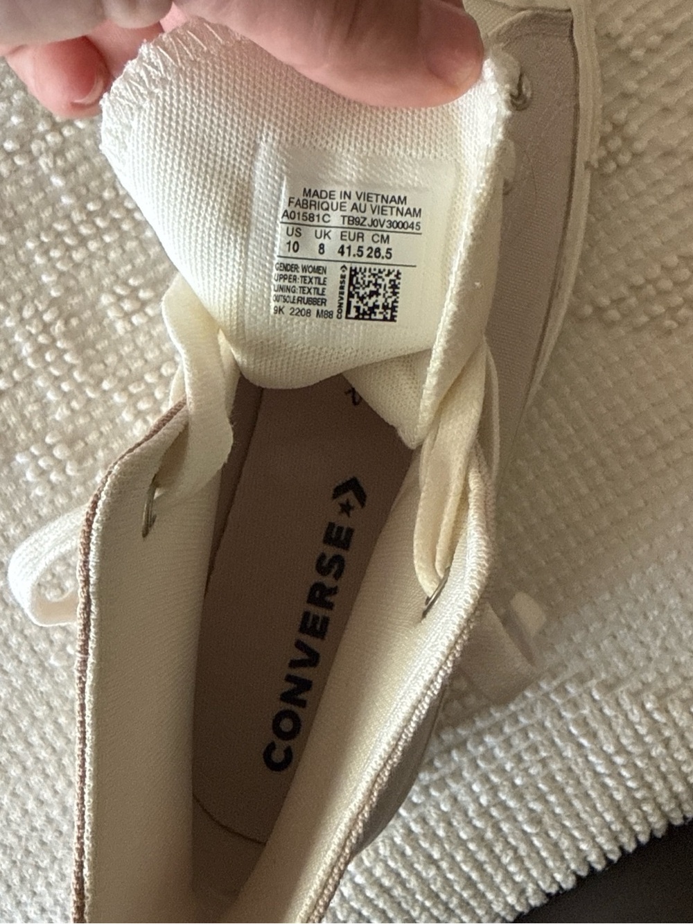 Converse High Top Sneakers two tone tan and beige size 10 - Picture 6 of 7